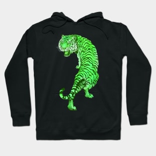 Cyberpunk Neon Lime Green Tiger Hoodie